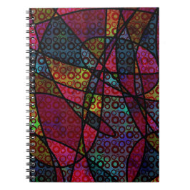 Caderno Espiral Linhas Pretas e Negritas & Texturas Abstratas Mult
