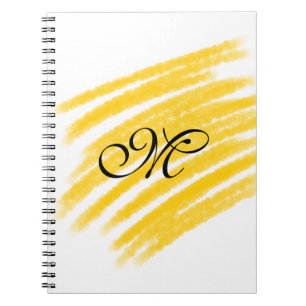 Caderno Espiral linhas simples de aquarela amarela adicione seu mo