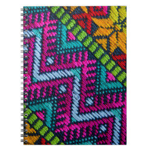 Caderno Espiral Linhas tecidas étnicas