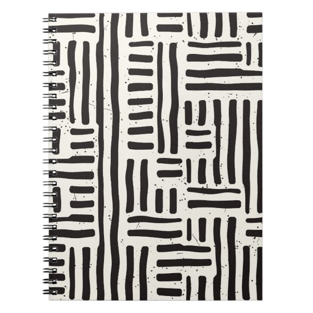 Caderno Espiral Linhas traçadas à mão, textura sem soldadura. (Frente)