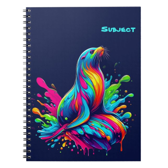 Caderno Espiral Lion do Mar Colorido (Frente)