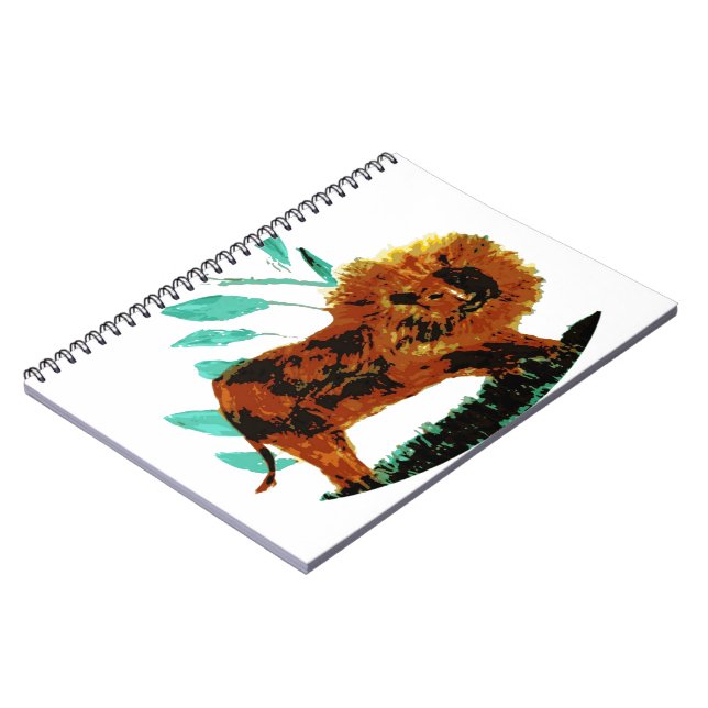 Caderno Espiral Lion Illustration Wild Animal (Left Side)
