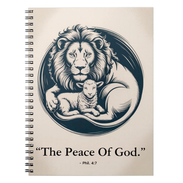 Caderno Espiral Lion & Lamb Peace Journal - Prophetic Harmony Art (Frente)