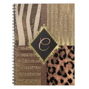 Caderno Espiral Lioness Safari Chic Jungle Glam Modern Sparkle