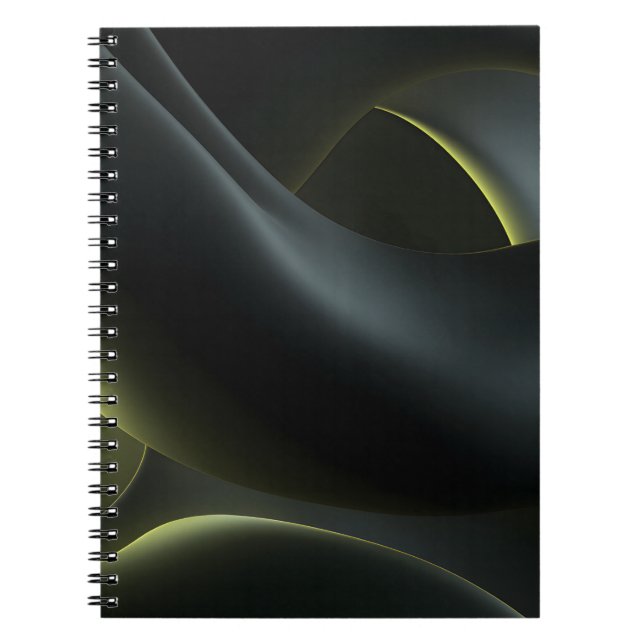 Caderno Espiral Liquid Chrome Abstract: Dark Iridescence (Frente)