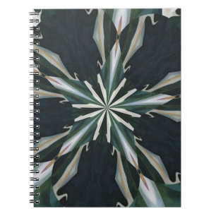 Caderno Espiral Lírio Calla Estrela Caleidoscópio