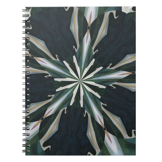Caderno Espiral Lírio Calla Estrela Caleidoscópio (Frente)