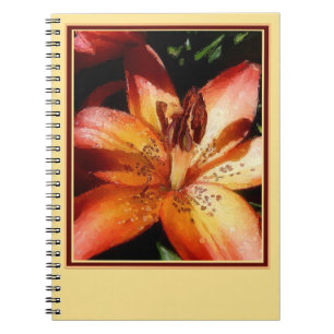 Caderno Espiral Lírio de tinta a óleo