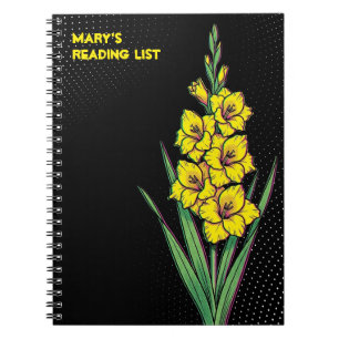 Caderno Espiral Lírio Espada Amarela (Gladiolus Nova Lux) Pop Art