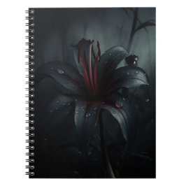 Caderno Espiral Lírio Preto Gótico