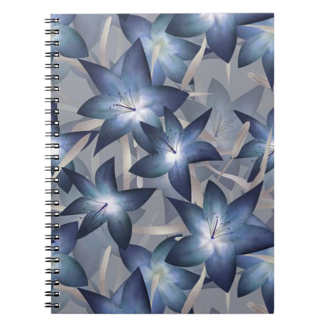 Caderno Espiral Lírios azuis (Frente)