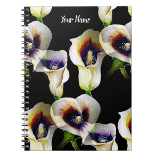 Caderno Espiral Lírios Calla de Arum de Sublime Watercolor