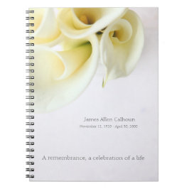 Caderno Espiral Lírios de Calla com espaço do texto