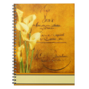 Caderno Espiral Lírios-de-calla dourados macios
