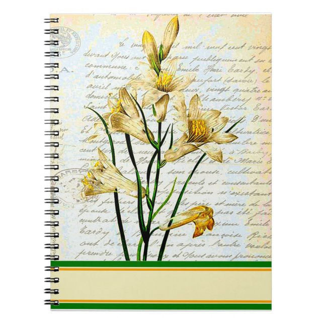 Caderno Espiral lírios e roteiro (Frente)