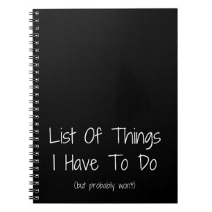 Caderno Espiral Lista De Coisas Que Eu Tenho Que Fazer Mas Provave