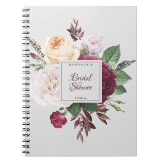 Caderno Espiral Lista de convidados do Chá de panela rosa
