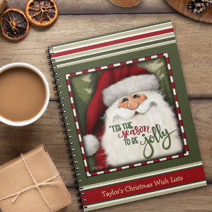 Caderno Espiral Lista de Desejos de Natal das Crianças Vermelho Ve