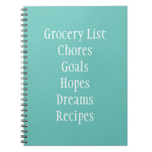 Caderno Espiral Lista de Sonhos da Esperança Engraçada do Grocer