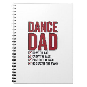 Caderno Espiral Lista de Verificação de Pai de Dança Design de Gra