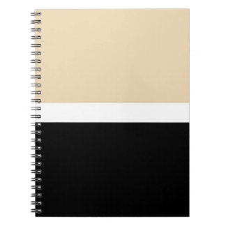 Caderno Espiral Listra Abstrata Bege Preta