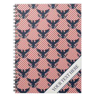 Caderno Espiral Listra Águia do Patrimônio Americano - Azul Marinh