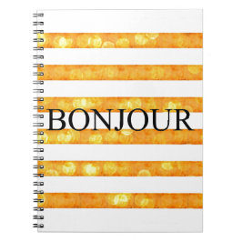 Caderno Espiral Listra alaranjada Bokeh de Bonjour