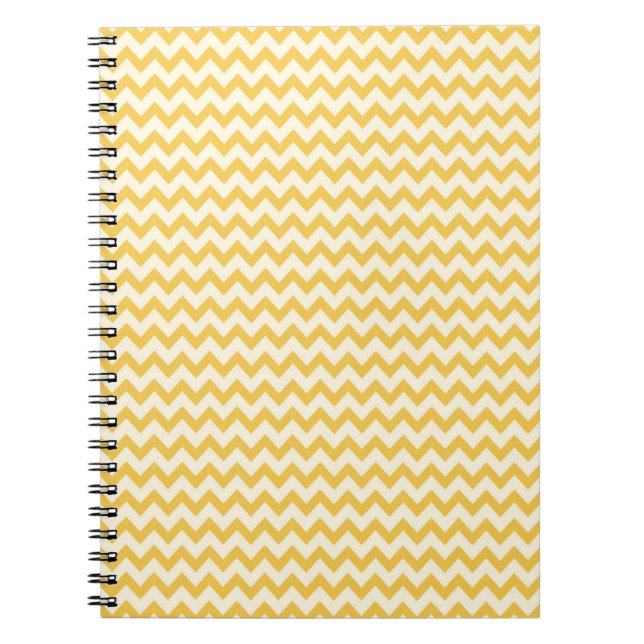 Caderno Espiral Listra amarela na moda de Chevron (Frente)