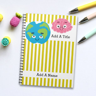 Caderno Espiral Listra Branco-Amarelo Goldenrod•Escola•Personaliza