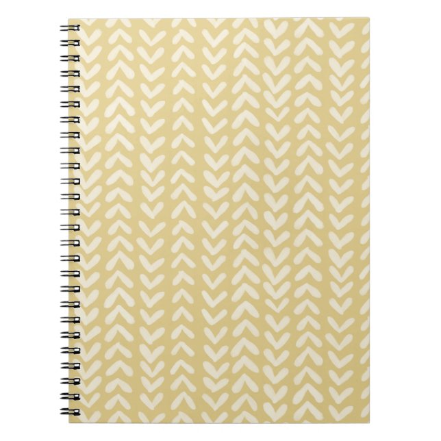 Caderno Espiral Listra Chevron - amarelo ocre (Frente)