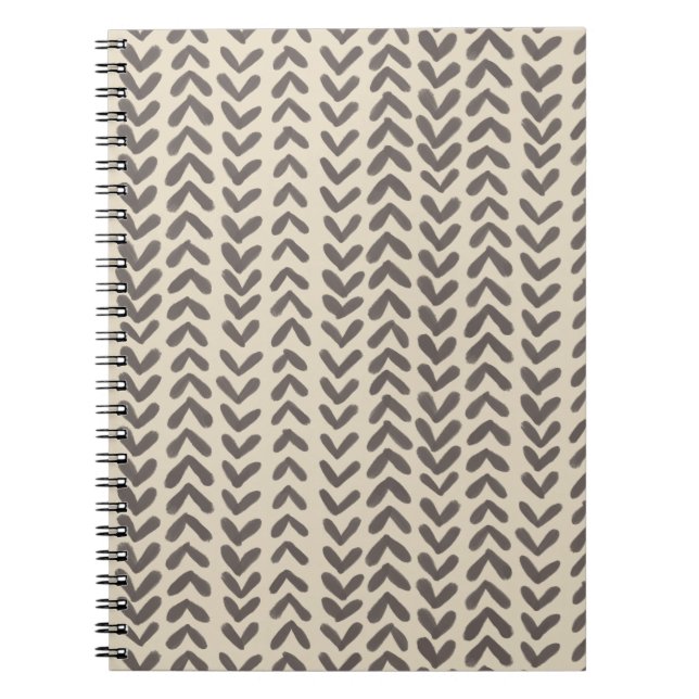 Caderno Espiral Listra Chevron - marrom argila (Frente)