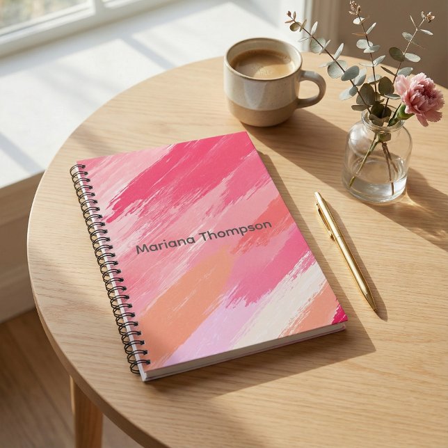 Caderno espiral listra diagonal cor pastel (Criador carregado)