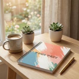 Caderno espiral listra retrô cor pastel