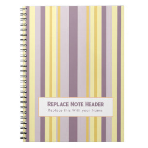 Caderno Espiral Listra Vertical Personalizada Amarela Lavanda