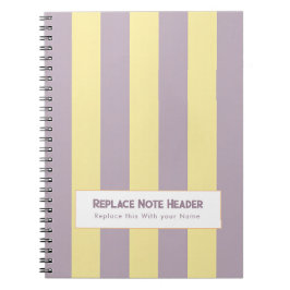 Caderno Espiral Listra Vertical Personalizada Amarela Lavanda