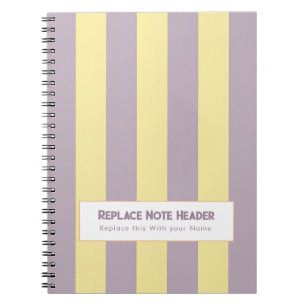 Caderno Espiral Listra Vertical Personalizada Amarela Lavanda