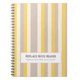 Caderno Espiral Listra Vertical Personalizada Amarelo Lavanda