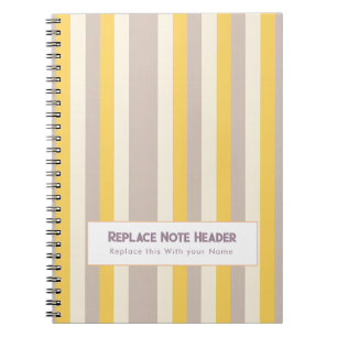 Caderno Espiral Listra Vertical Personalizada Amarelo Lavanda