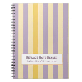 Caderno Espiral Listra Vertical Personalizada Amarelo Lavanda