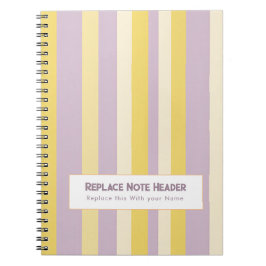 Caderno Espiral Listra Vertical Personalizada Amarelo Lavanda