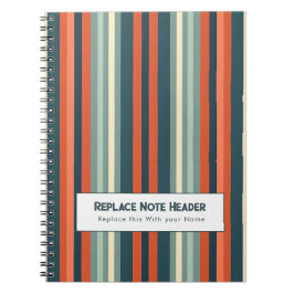 Caderno Espiral Listra Vertical Personalizada Verde Azul Ferrugem