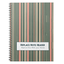 Caderno Espiral Listra Vertical Personalizada Verde Azul Rosa