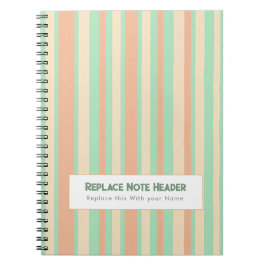 Caderno Espiral Listra Vertical Personalizada Verde Laranja
