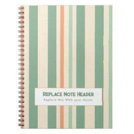 Caderno Espiral Listra Vertical Personalizada Verde Laranja