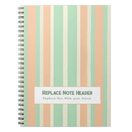 Caderno Espiral Listra Vertical Personalizada Verde Laranja