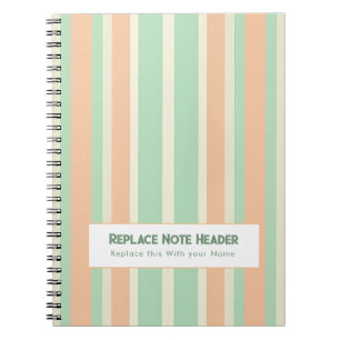 Caderno Espiral Listra Vertical Personalizada Verde Laranja