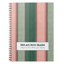 Caderno Espiral Listra Vertical Personalizada Verde Rosa