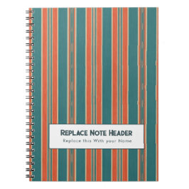 Caderno Espiral Listra Vertical Personalizada Verde Turquesa Ferru