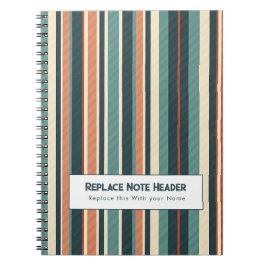 Caderno Espiral Listra Vertical Personalizada Verde Turquesa Ferru