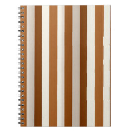 Caderno Espiral Listra Vertical Terracota Quente e Creme